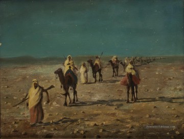 Caravane Alphons Leopold Mielich scènes orientalistes Peinture à l'huile